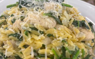 Orzo Spinach & Chicken One Pan Wonder