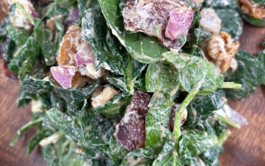 Walnut Bacon Balsamic Spinach Salad