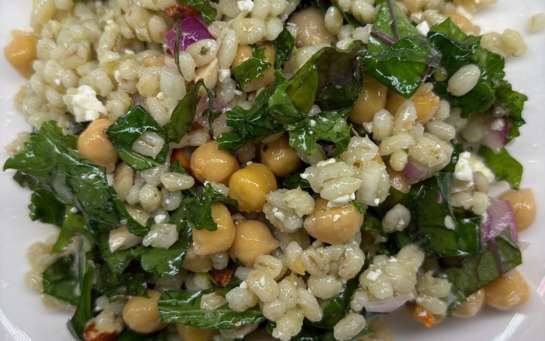 Kale Feta Barley Salad with Lemon Vinaigrette