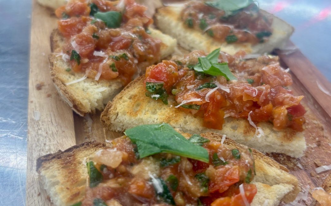 Bruschetta on Grilled Sourdough