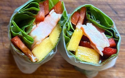 Spicy Shrimp and Mango Salad Rolls