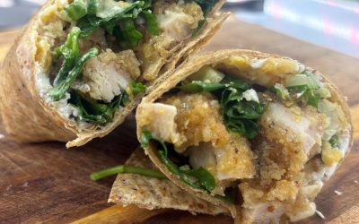 Crunchy Arugula & Chicken Honey Mustard Wrap