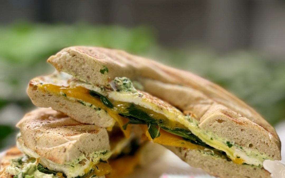 Herb Cream Cheese Veggie Breakfast Bagel