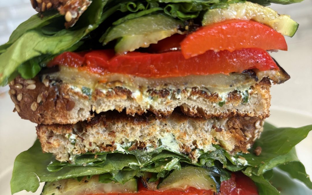 Italian Grilled Vegetable Sandwich with Herbed Goat Cheese