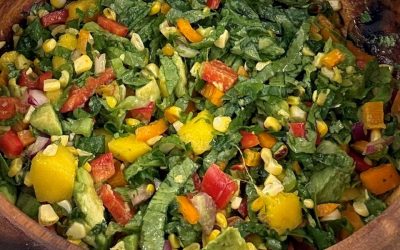 Mango & Avocado Chopped Salad with Grilled Mexican Corn